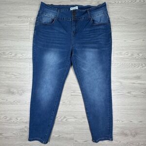 Honey & Bristle Women's Skinny Jeans Blue 20W High Rise Stretch Denim Pants